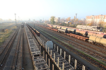 Fototapeta premium Freight Station with trains