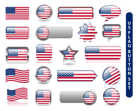 US FLAG ICON SET (usa united states of america icons stars)