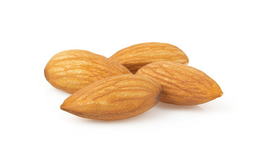 almond nut on white