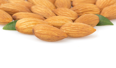 almond nut on white
