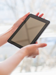 Woman working on a Tablet PC