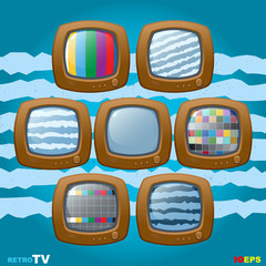 retro TV mini set icon