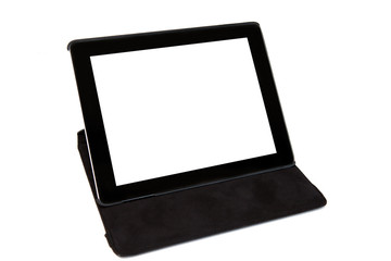 tablet in black carrying case