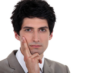 Portrait of pensive man