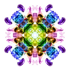 Colorful fractal smoke pattern, kaleidoscope forms - 50209825