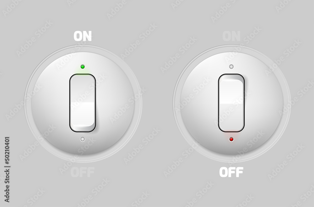 Poster on-off switch web buttons