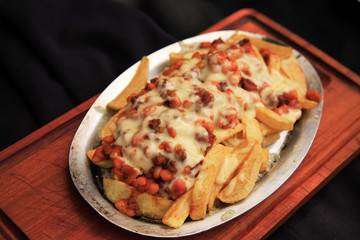 Chilli covered fries
