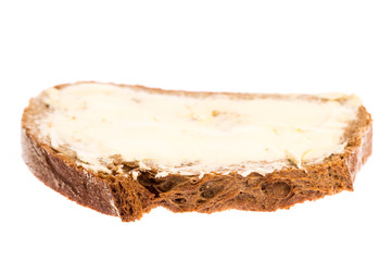 Ein Butterbrot auf weißem Hintergrund