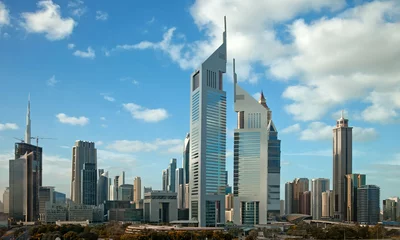 Zelfklevend Fotobehang Dubai Skyline © Borna_Mir