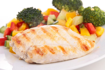 grilled chicken breast and vegetable