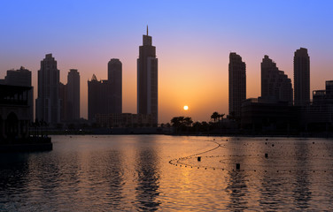 Fototapeta na wymiar Dubai coloful Sunset