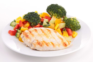 grilled chicken breast and vegetable