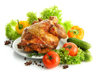 Tasty whole roasted chicken