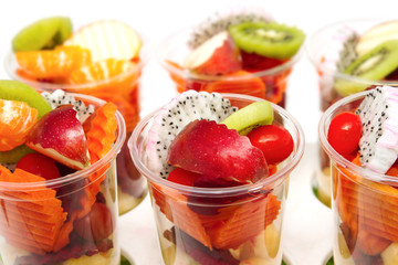 Healthy mix of different summer fruits and vegetable