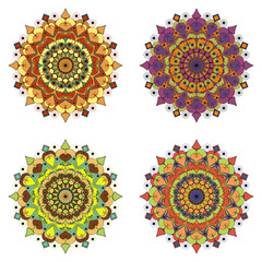 Set of round design elements