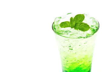 Apple italian Soda with mint leaf