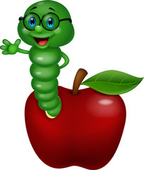 Worm and apple