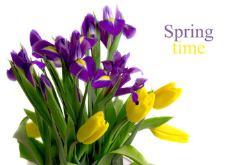 Colorful bouquet of spring flowers