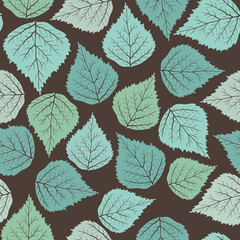 Seamless pattern leafs wallpaper, vector for design