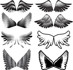 Fototapeta premium wings tattoo silhouette vector