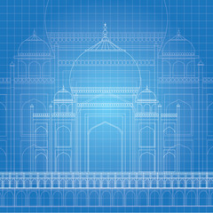 Blue print Taj Mahal