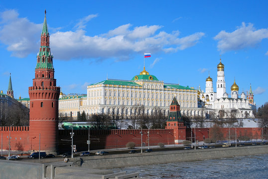 Moscow Kremlin panorama. Big Kremlin Palace.