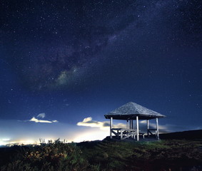 Naklejka premium Voie lactée au Maïdo, La Réunion.