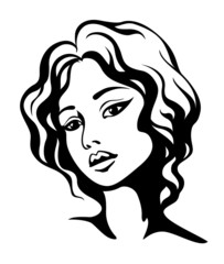 woman face black silhouette