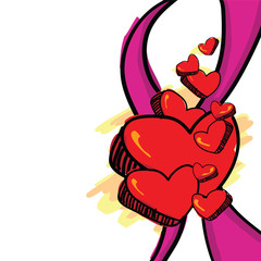 sketch drawing heart background