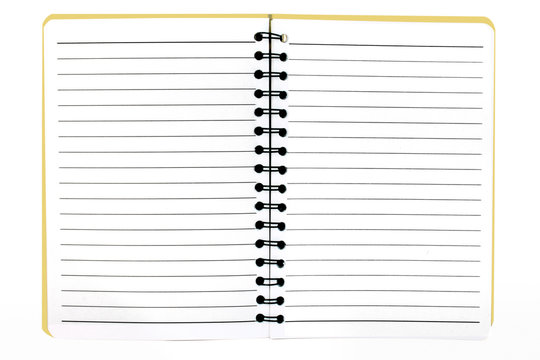 Notizbuch gelb liniert stehend