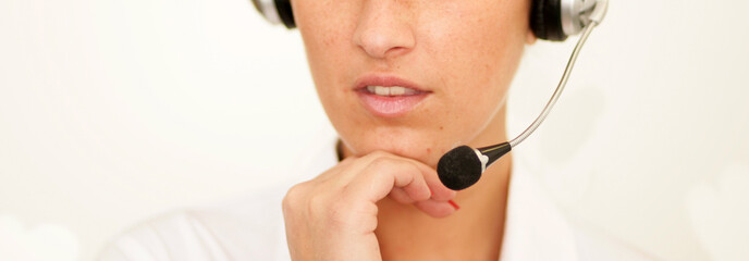Sekretärin mit Headset