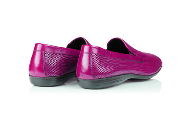 Fashion concept with male shoes on white