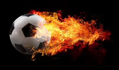 Photo sur Plexiglas Sports de balle boule en flammes