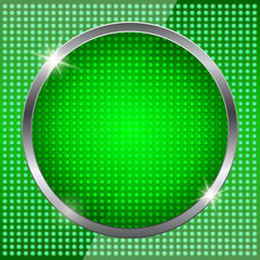 Green vector background with metal frame