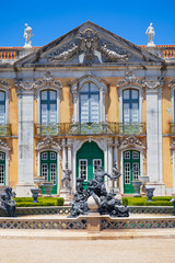 The ceremonial facade of Queluz National Palace, Portugal