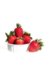 Bowl of ripe strawberries.