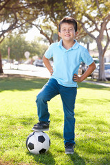 Boy Posing With Soccer ball