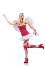 Woman with bow in valentine concept