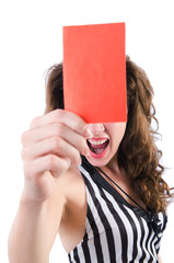 Woman judge isolated on the white