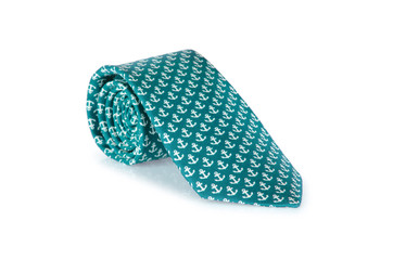 Elegant silk male tie ( necktie ) on white