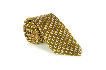 Elegant silk male tie ( necktie ) on white