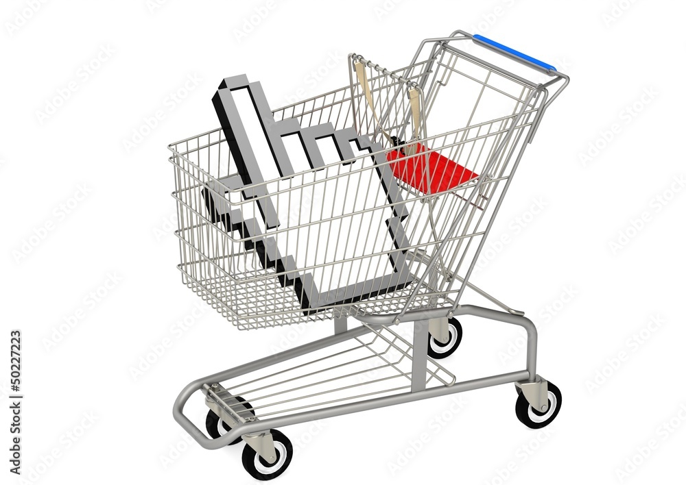 Poster mouse cursor and shopping cart