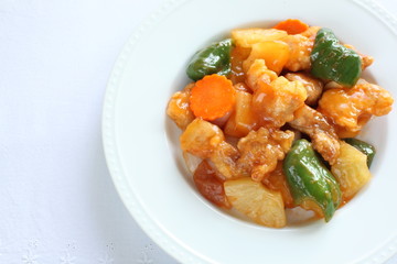 Chinese cuisines, sweet and sour spareribs
