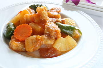 Chinese cuisines, sweet and sour spareribs