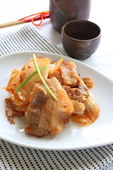 Korean cuisine, pork and kimchi stir fried