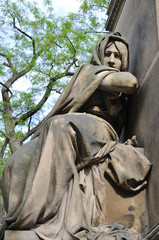Statue in the cemetery Vysehrad in Prague, Czech republic