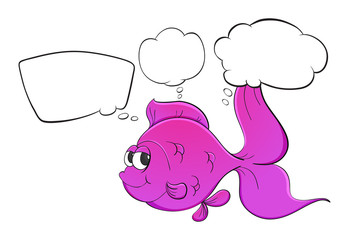 A pink fish with empty thoughts