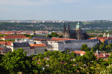 View of Prague city from Petrin tower
