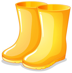 The yellow rubber boots