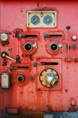 Old fire truck equipment with fading color